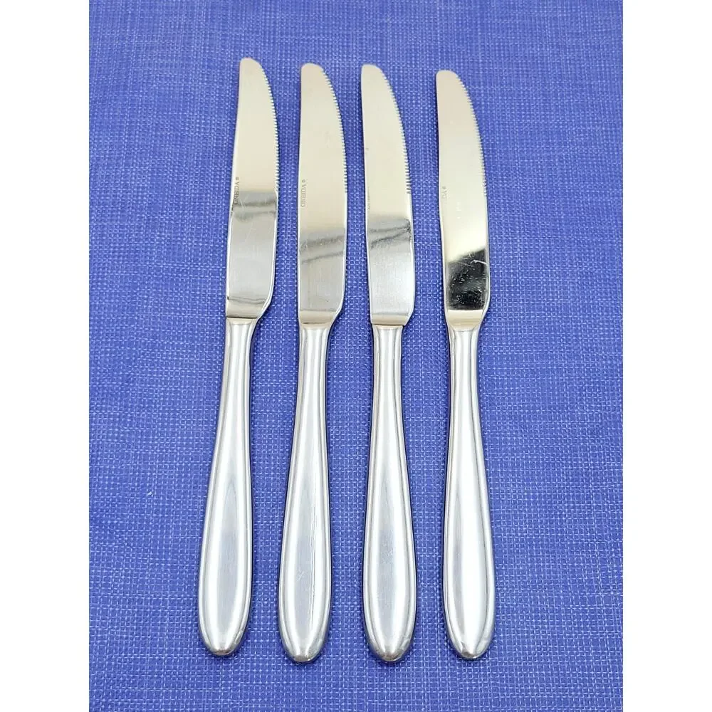 Oneida MOONCREST Stainless Dinner Knives Set of 4 Glossy Flatware